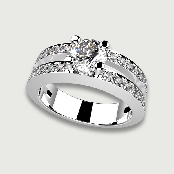 Bague diamant or blanc