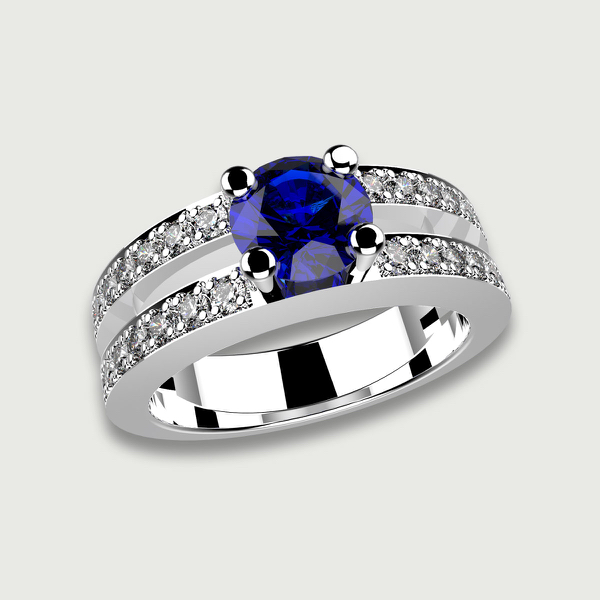 Bague saphir et diamants