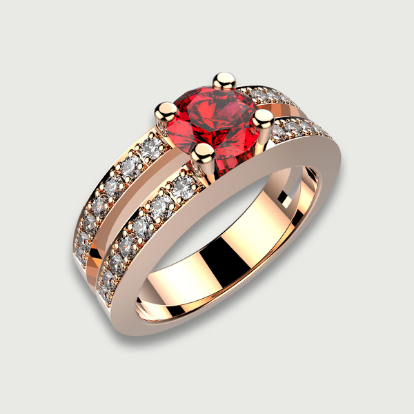 Bague rubis et diamants